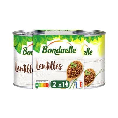 Bonduelle Lentilles cuites vapeur dans très peu de jus, 2x130g