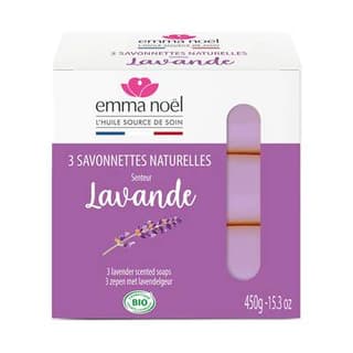 Emma Noel Savonnettes Naturelles Lavande Cosmébio, 3x150G