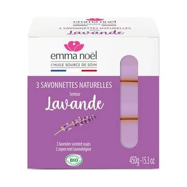 Emma Noel Savonnettes Naturelles Lavande Cosmébio, 3x150G