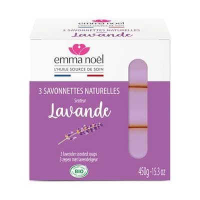 Emma Noel Savonnettes Naturelles Lavande Cosmébio, 3x150G
