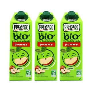 Pressade Nectar de pomme bio, Lot de 3x1,5L