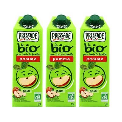 Pressade Nectar de pomme bio, Lot de 3x1,5L