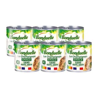 Bonduelle Champignons émincés sans sulfite et sans additif, Lot de 2 - 3x115g
