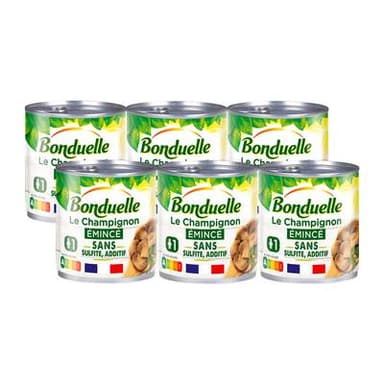 Bonduelle Champignons émincés sans sulfite et sans additif, Lot de 2 - 3x115g