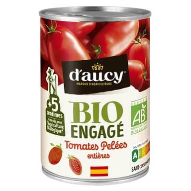 D'aucy Tomates Pelées Bio, 235g