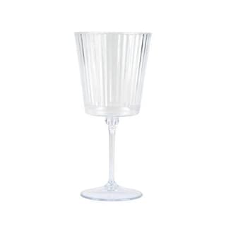 Homea Verre a pied cannele réutilisable en PS transparent 35cl, 1 pièce