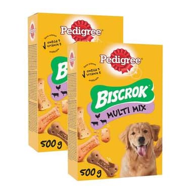 Pedigree Biscuits Biscrok 3 variétés - Friandises Récompense pour Chien, Lot de 2x500g
