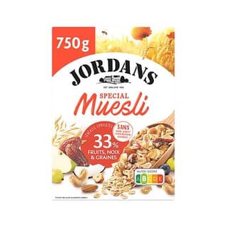 Jordans Muesli 33% fruits, noix et graines, 750g