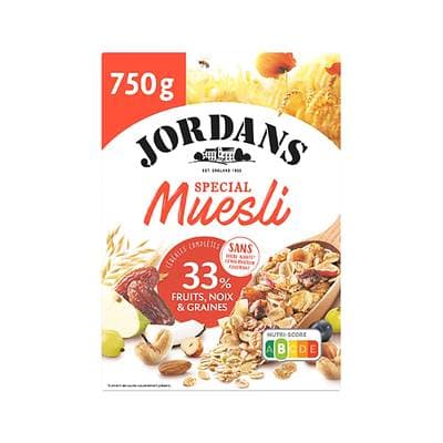 Jordans Muesli 33% fruits, noix et graines, 750g