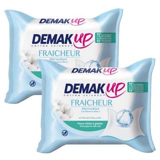 Demak Up Lingettes sensation à l'eau démaquillante, Lot de 2x25 lingettes