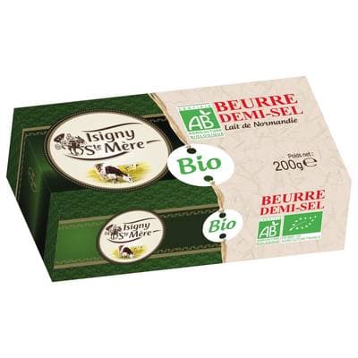 Isigny Ste mère Beurre bio 1/2 sel, 200g