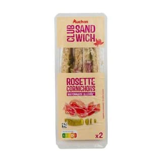 Auchan Sandwich Rosette Cornichons Mayonnaise Allégée, 125g