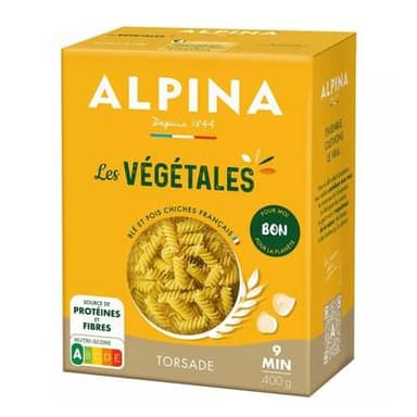 Alpina Savoie Pâtes Torsade Végétale - Blé et pois chiche, 400g