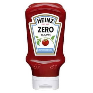 Heinz Sauce tomato ketchup zéro sel ajouté -70% de sucres en moins, 425g