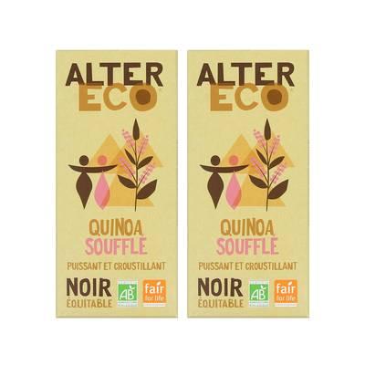 Alter Eco - Commerce Equitable - Chocolat noir Quinoa Soufflé 60% Cacao Bio du Pérou