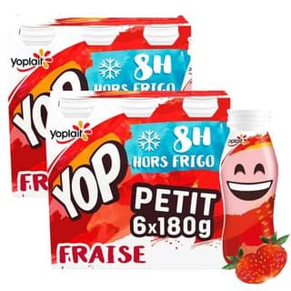 Yop Yaourt à Boire Fraise, Lot de 2 - 6x180g