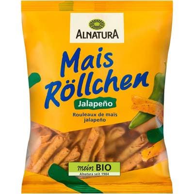 Alnatura Rouleaux Apéritifs - Maïs et piments Jalapeño Bio, 125g