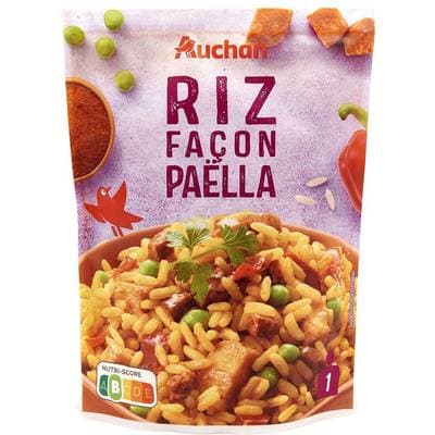 Auchan Riz façon paëlla sachet express micro-ondes, 250g
