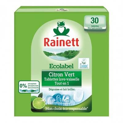 Rainett Tablettes tout en 1 parfum citron vert, 30 tablettes