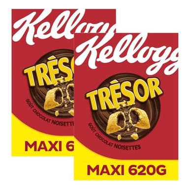 Trésor Céréale Chocolat Noisette, Lot de 2x1Kg