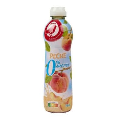 Auchan Sirop de pêche 0% sucres, 75cl