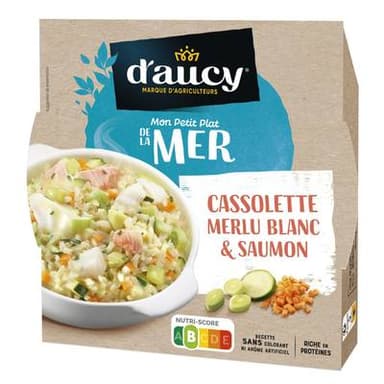 D'aucy Cassolette Merlu Blanc et Saumon, 300g