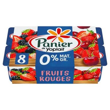 Panier de Yoplait Yaourts Fruits Rouges 0%mg, 8x125g