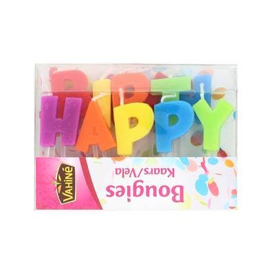 Vahine Bougies Happy Birthday, 8 pièces