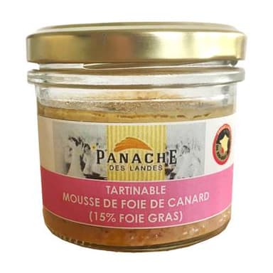 Panache Des Landes Tartinable Mousse de Foie de Canard au foie gras, 80g