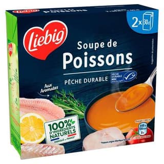 Liebig Soupe de Poissons MSC Soupe liquide en brique individuelle, 2x30cl