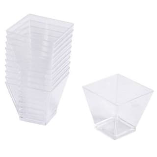 Homea Verrines en plastiques reutilisable carre 60ml, 25 pièces