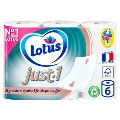Lotus Papier toilette Just1 5 épaisseurs, 6  rouleaux
