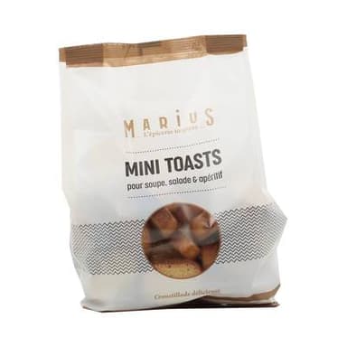 Marius, L'Épicerie Inspirée Mini Toasts pour soupe, salade, apéritif, 75g