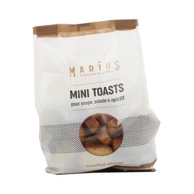 Marius, L'Épicerie Inspirée Mini Toasts pour soupe, salade, apéritif, 75g