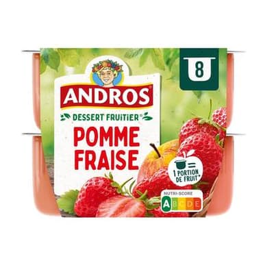 Andros Spécialité pommes fraises, 8x100g