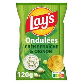 Lay's Chips ondulées saveur crème fraîche et oignon, 120g