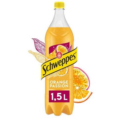 Schweppes Boisson gazeuse saveur orange passion, 1,5L