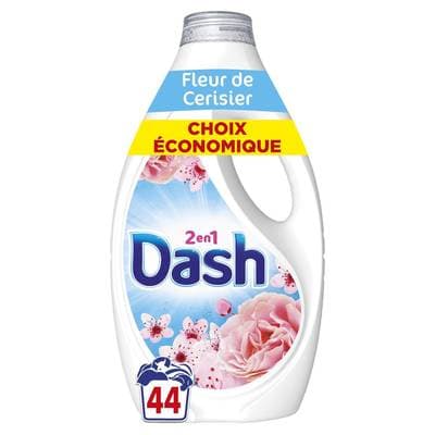 Dash Lessive liquide Fleur de cerisier Eau de Rose, 1,98L