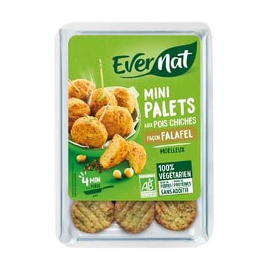 Evernat Mini Palets Pois Chiche Bio façon Falafel, 150g
