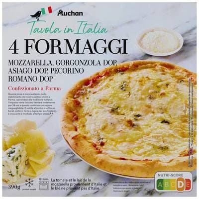 Auchan Tavola In Italia Pizza 4 fromaggi cuite au feu de bois, 390g