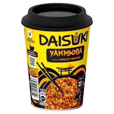 Daisuki Nouilles Instantanées Yakisoba Saveur Poulet Yakitori en cup, 93g