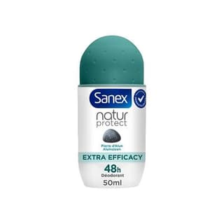 Sanex Déodorant Natur Protect 48h pierre d'alun roll-on, 50ml
