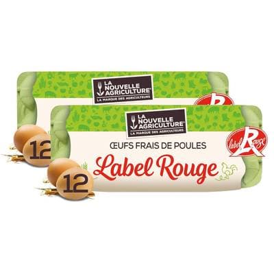 La Nouvelle Agriculture Oeufs plein air Label Rouge, Lot de 2x12 oeufs