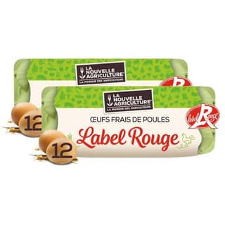 La Nouvelle Agriculture Oeufs plein air Label Rouge, Lot de 2x12 oeufs