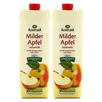 Alnatura Jus pomme doux non filtré bio, Lot de 2x1L