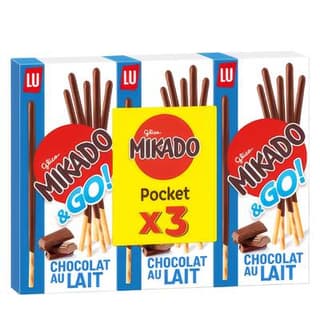 Mikado Biscuits nappés au chocolat au lait, 3x39g