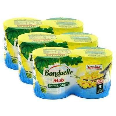 Bonduelle Maïs jeunes grains, Lot de 3x2x140g
