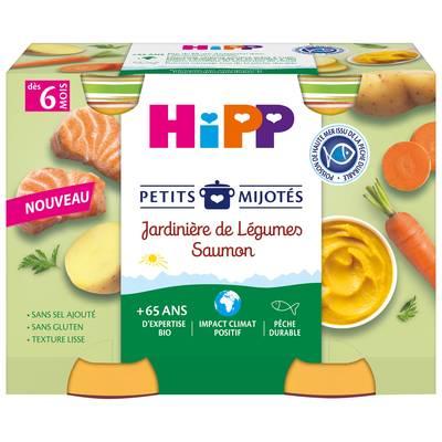 Hipp - Petits Mijotés - Jardinière de Légumes Saumon Bio Pot Bébé Dès 6 Mois