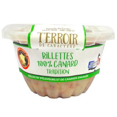Terroir de Caractère Rillettes 100% Canard de Tradition, 130g