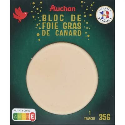 Auchan Bloc foie gras de canard France, 1 tranche - 35g